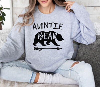 Auntie Bear Sweatshirt, Auntie Shirt, Aunt Shirt, Gift for Auntie, Aunt Gift, Favorite Aunt - image2